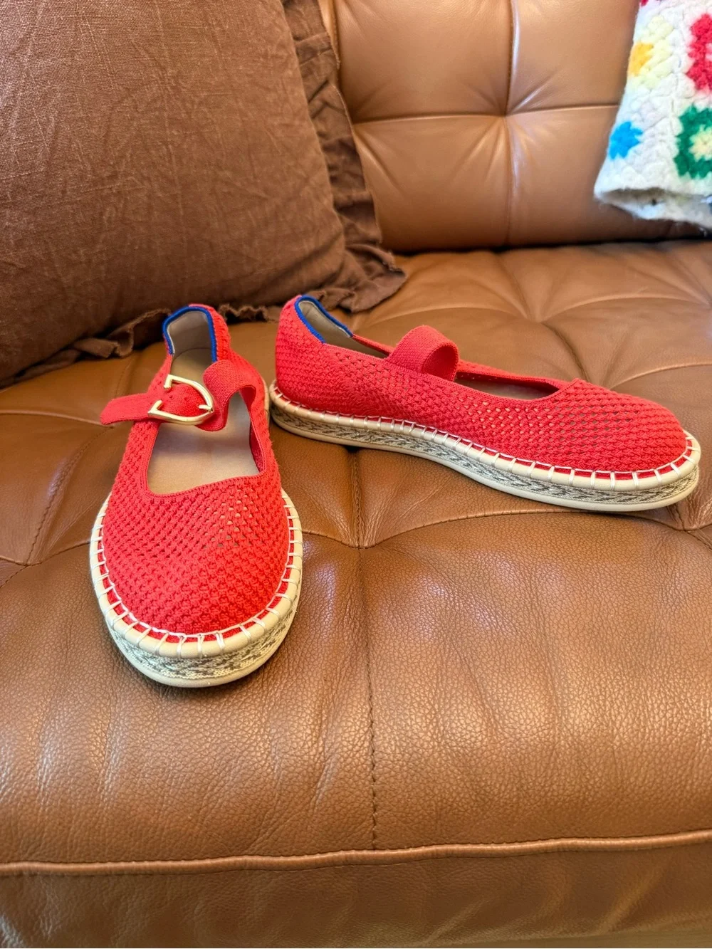 Rothy's The Mary Jane Espadrilles with Gold Buckle Size 7.5 NEW